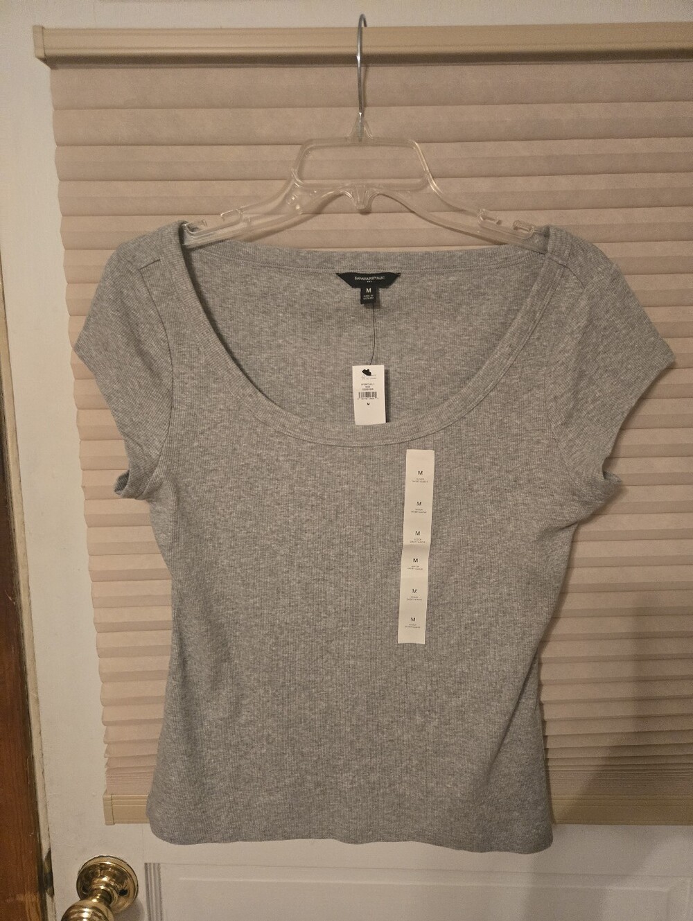 Scoop Neck Short Sleeve Tee - Gray